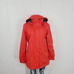 Columbia Women's Red Omni-Tech Waterproof Breathable Raincoat Jacket Size XL